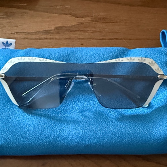 Adidas Blue and White Sport Sunglasses - Picture 1 of 3